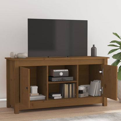 Tv-Meubel 03X36,5X52 Cm Massief Grenenhout Honingbruin