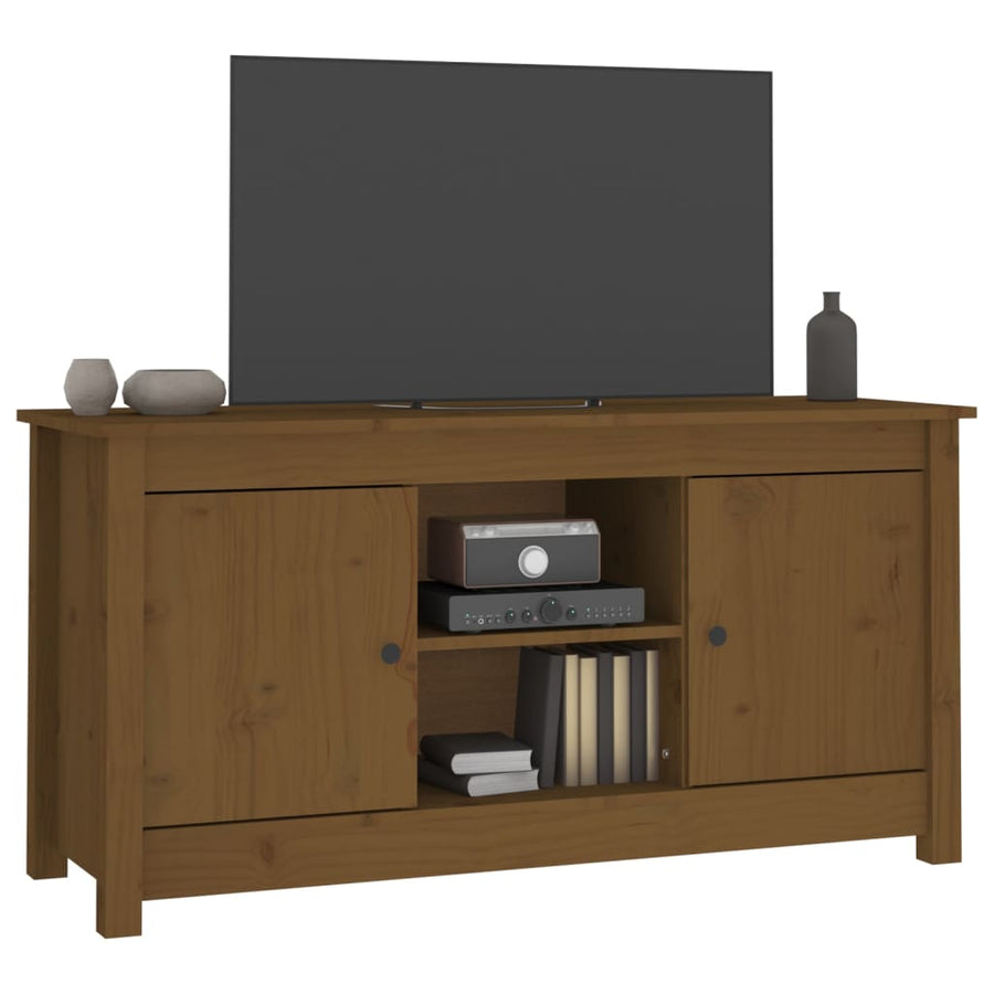 Tv-Meubel 03X36,5X52 Cm Massief Grenenhout Honingbruin