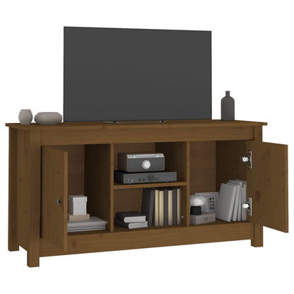 Tv-Meubel 03X36,5X52 Cm Massief Grenenhout Honingbruin