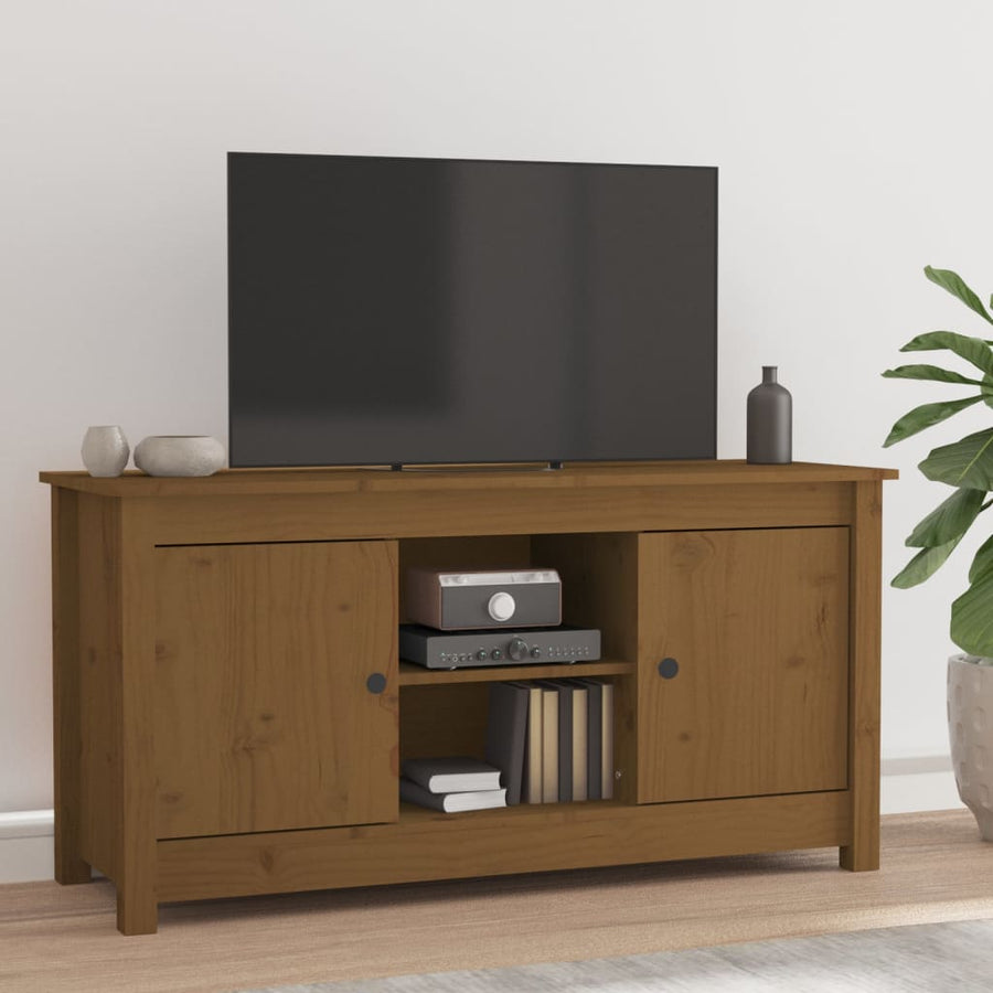 Tv-Meubel 03X36,5X52 Cm Massief Grenenhout Honingbruin