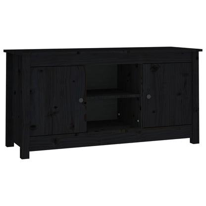 Tv-Meubel 03X36,5X52 Cm Massief Grenenhout Zwart