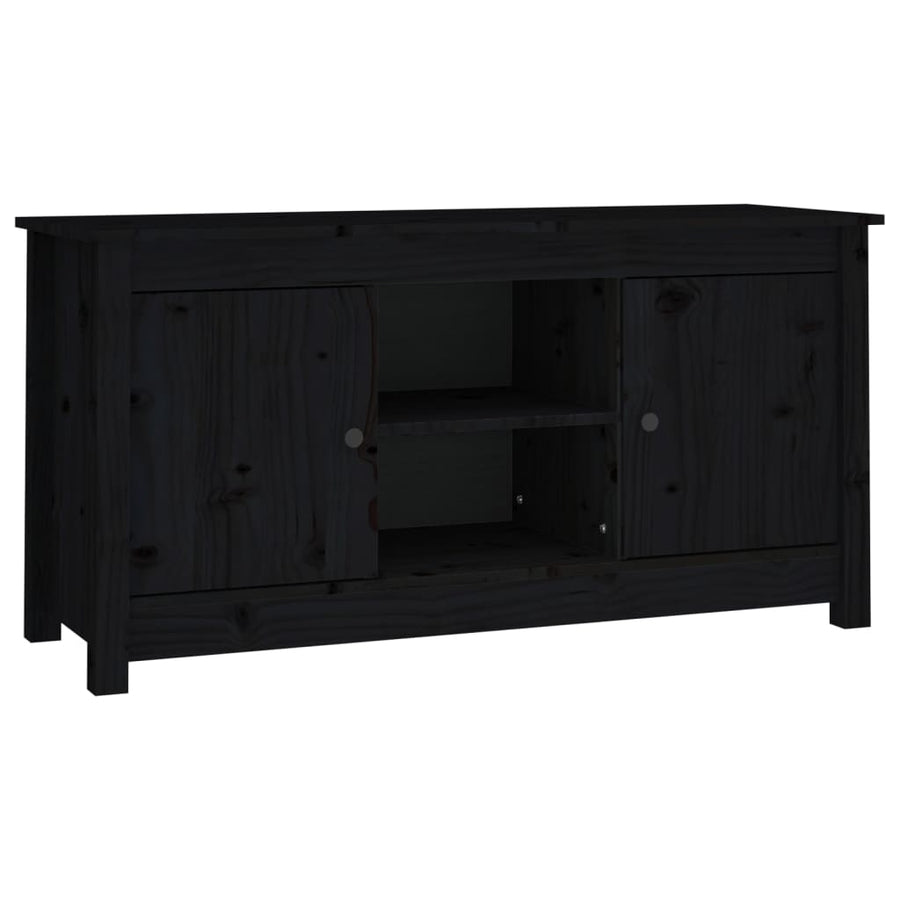 Tv-Meubel 03X36,5X52 Cm Massief Grenenhout Zwart