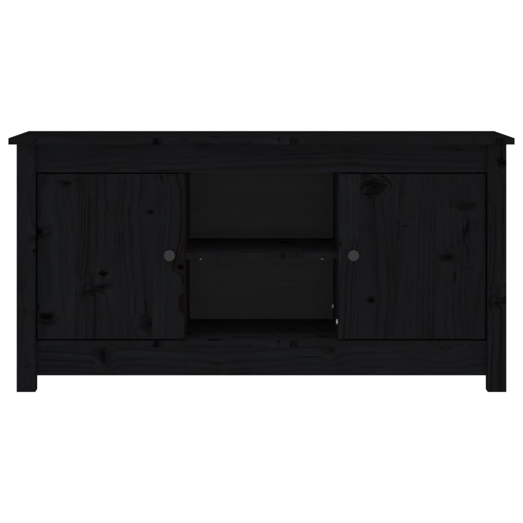 Tv-Meubel 03X36,5X52 Cm Massief Grenenhout Zwart