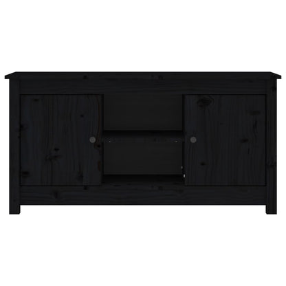 Tv-Meubel 03X36,5X52 Cm Massief Grenenhout Zwart