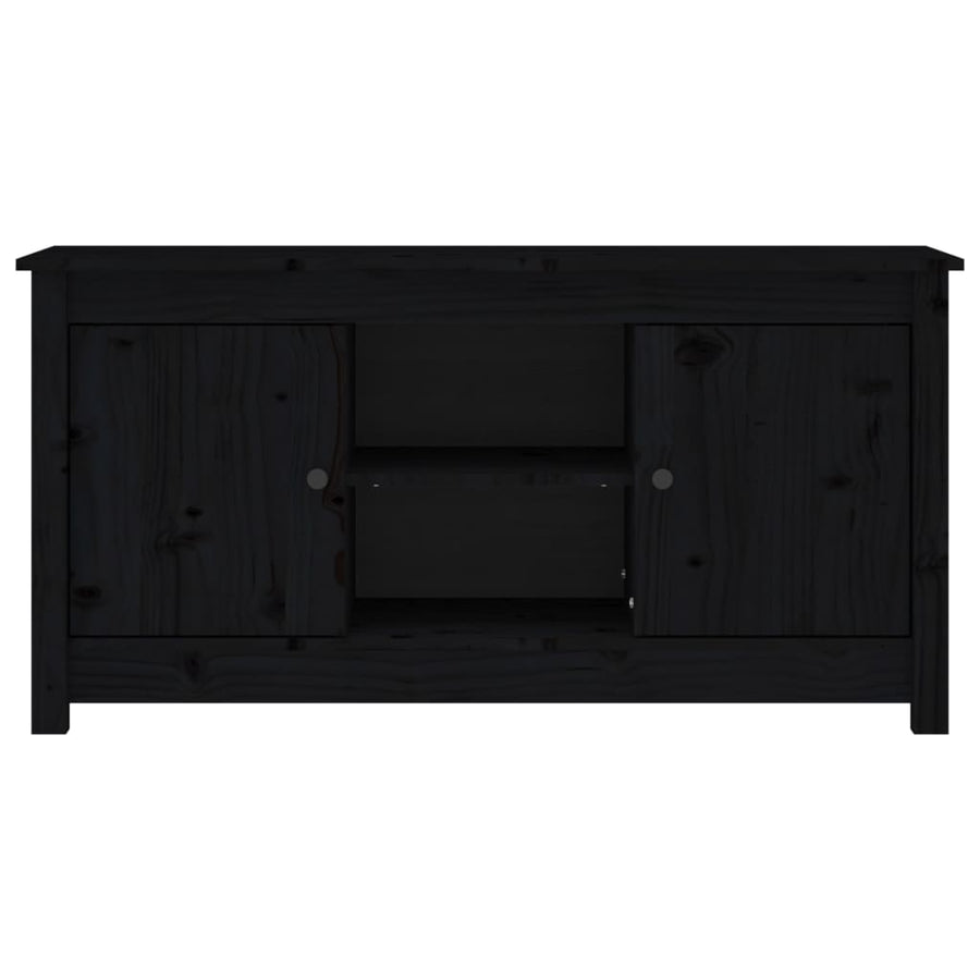 Tv-Meubel 03X36,5X52 Cm Massief Grenenhout Zwart