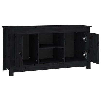 Tv-Meubel 03X36,5X52 Cm Massief Grenenhout Zwart