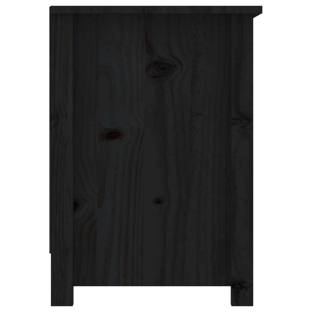 Tv-Meubel 03X36,5X52 Cm Massief Grenenhout Zwart