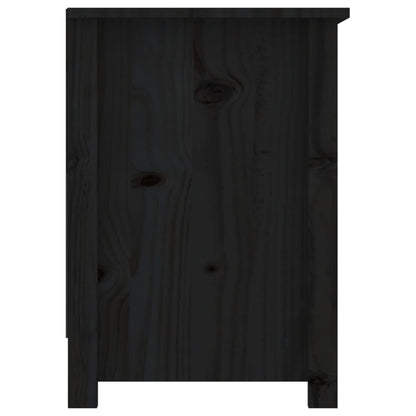 Tv-Meubel 03X36,5X52 Cm Massief Grenenhout Zwart