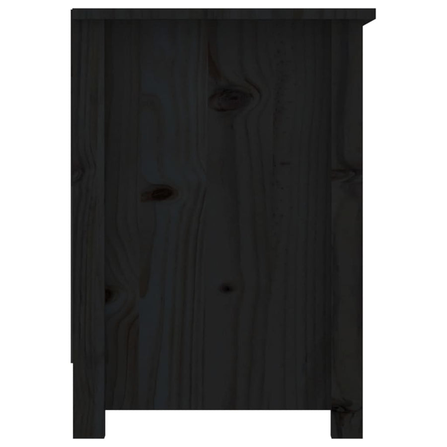 Tv-Meubel 03X36,5X52 Cm Massief Grenenhout Zwart