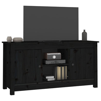 Tv-Meubel 03X36,5X52 Cm Massief Grenenhout Zwart