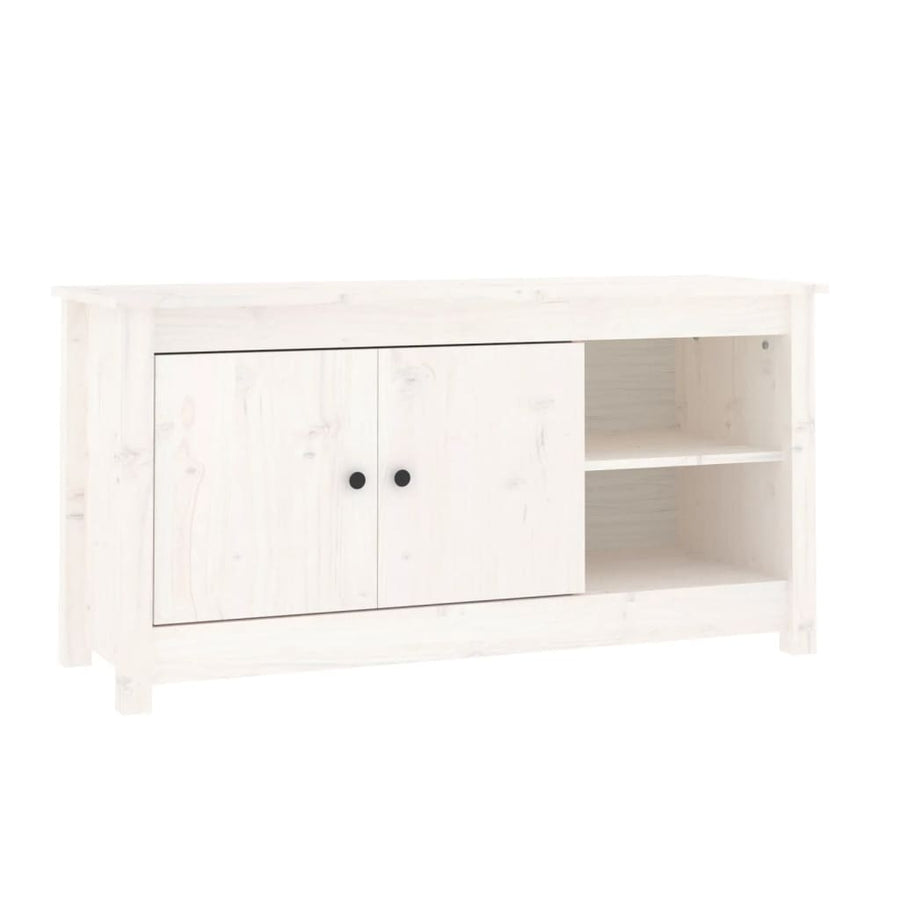 Tv-Meubel 03X36,5X52 Cm Massief Grenenhout Wit