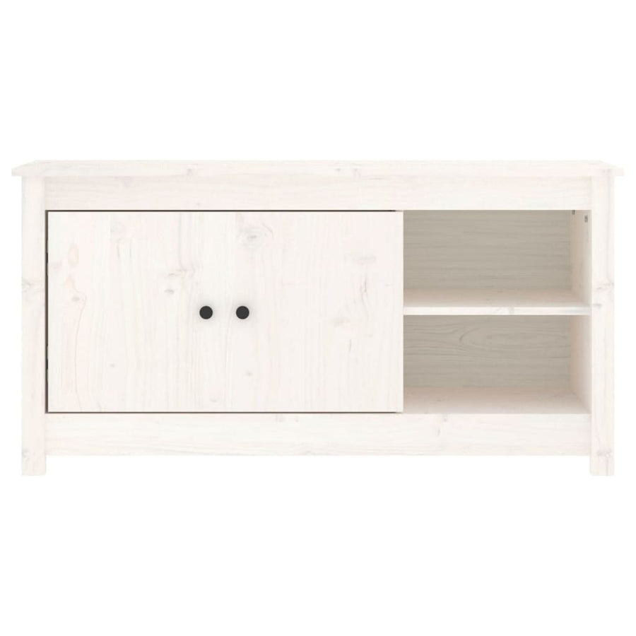 Tv-Meubel 03X36,5X52 Cm Massief Grenenhout Wit
