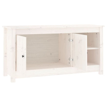 Tv-Meubel 03X36,5X52 Cm Massief Grenenhout Wit