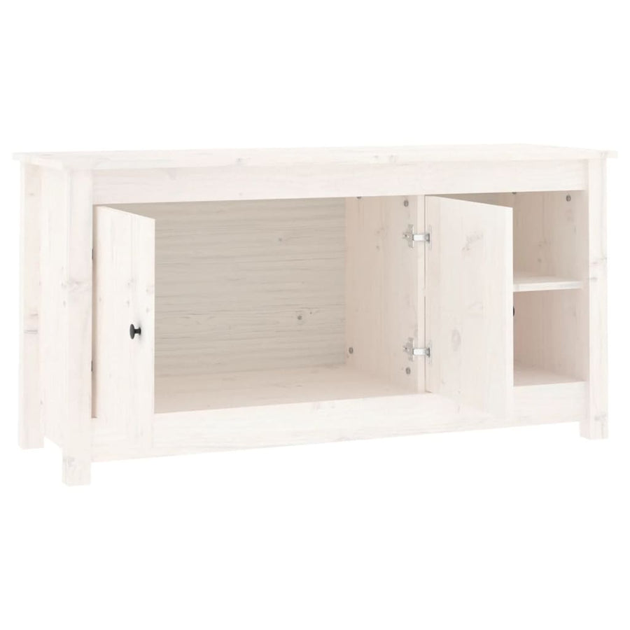 Tv-Meubel 03X36,5X52 Cm Massief Grenenhout Wit