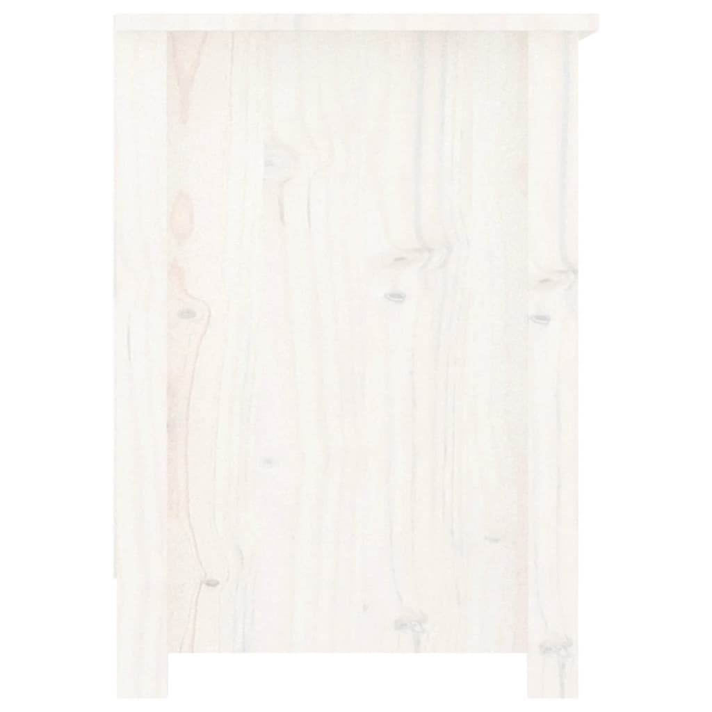 Tv-Meubel 03X36,5X52 Cm Massief Grenenhout Wit