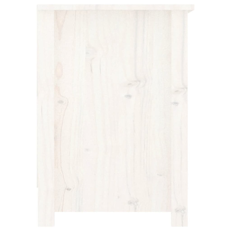 Tv-Meubel 03X36,5X52 Cm Massief Grenenhout Wit