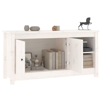 Tv-Meubel 03X36,5X52 Cm Massief Grenenhout Wit