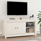 TV cabinet 103x36.5x52 cm solid pine wood white