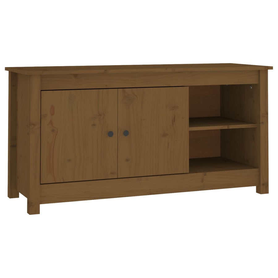 Tv-Meubel 03X36,5X52 Cm Massief Grenenhout Honingbruin
