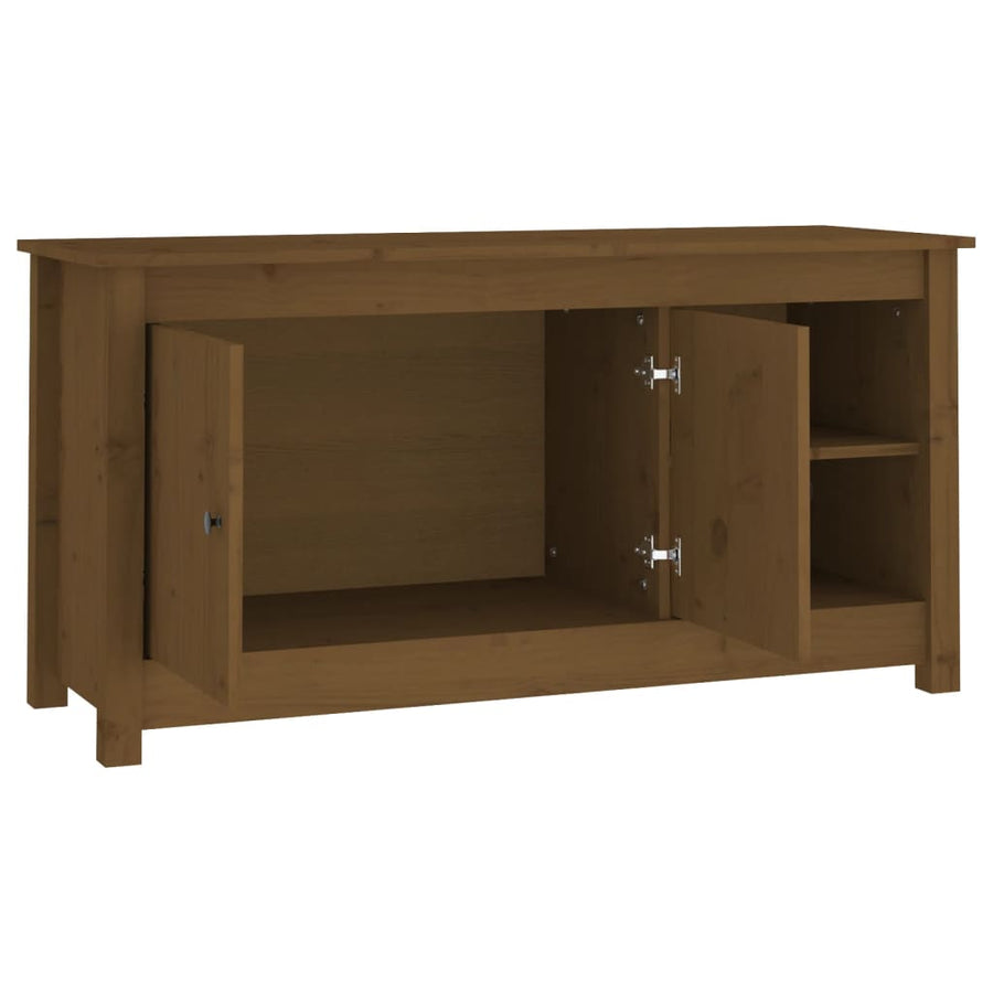 Tv-Meubel 03X36,5X52 Cm Massief Grenenhout Honingbruin