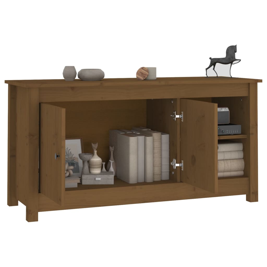 Tv-Meubel 03X36,5X52 Cm Massief Grenenhout Honingbruin