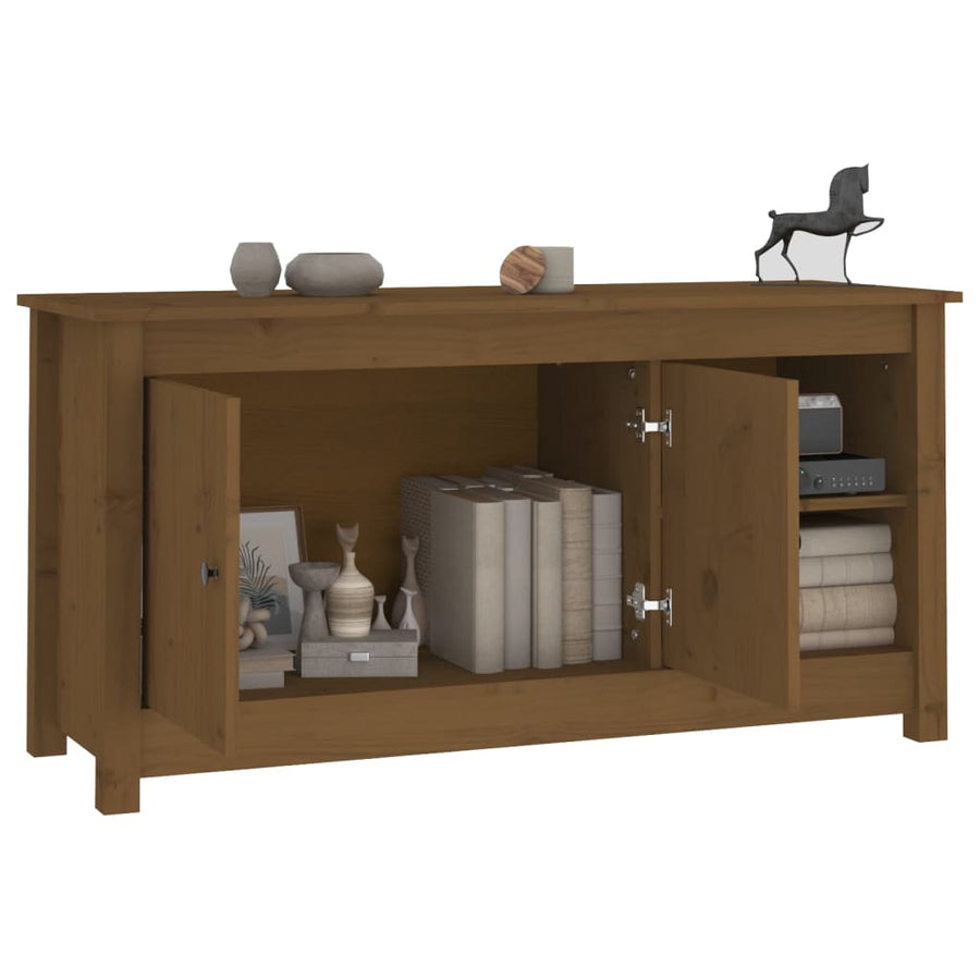 Tv-Meubel 03X36,5X52 Cm Massief Grenenhout Honingbruin