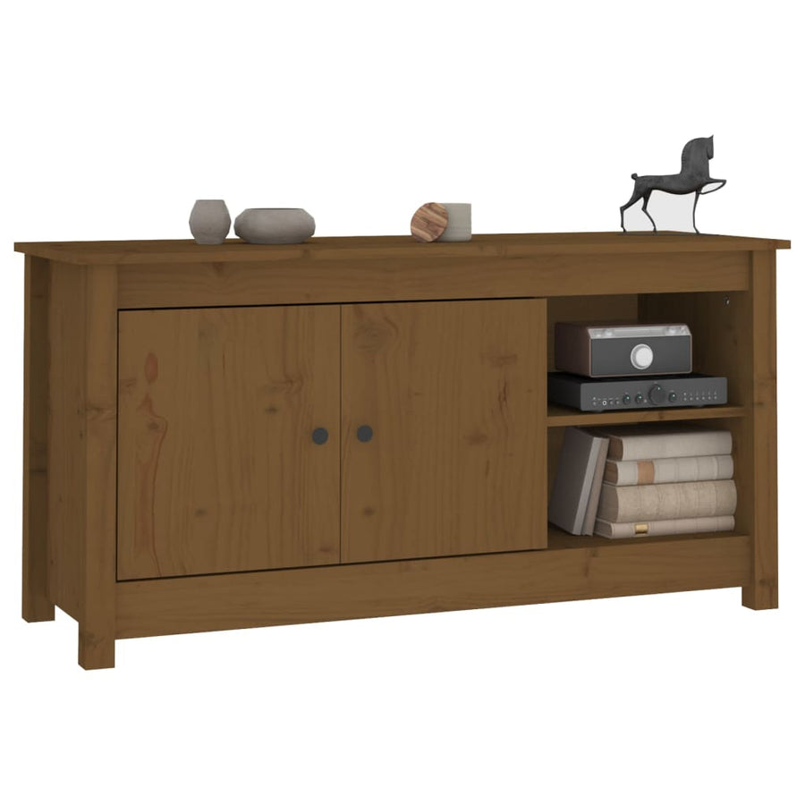 Tv-Meubel 03X36,5X52 Cm Massief Grenenhout Honingbruin