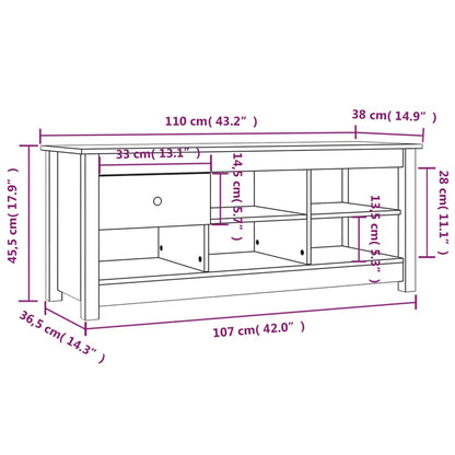 Schoenenkast 0X38X45,5 Cm Massief Grenenhout Wit