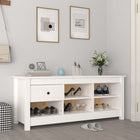 Shoe Cabinet 110x38x45.5 cm Solid Pinewood White