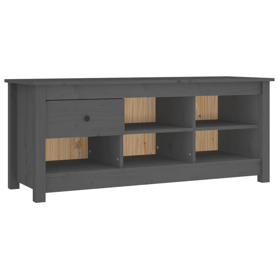 Schoenenkast 110X38X45,5 Cm Massief Grenenhout Grijs