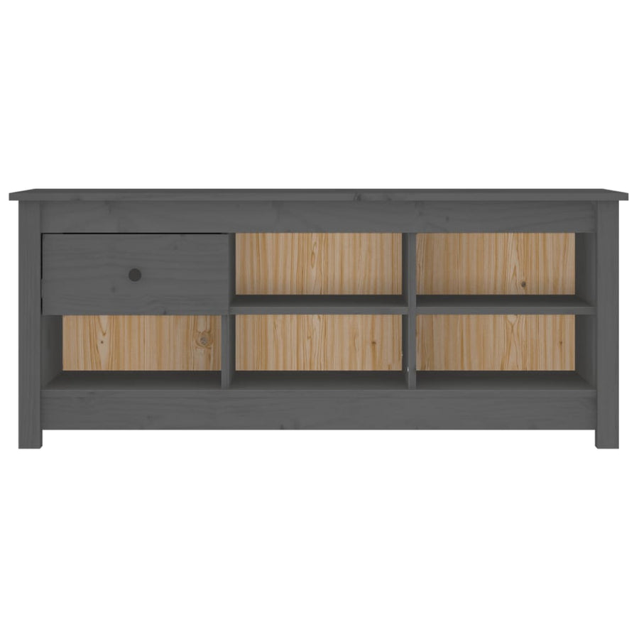Schoenenkast 110X38X45,5 Cm Massief Grenenhout Grijs