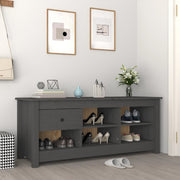 Shoe cabinet 110x38x45.5 cm solid pine grey