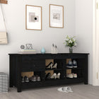 Shoe cabinet 110x38x45.5 cm solid pine black