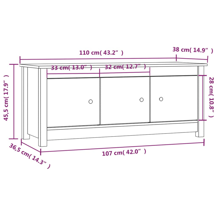 Schoenenkast 0X38X45,5 Cm Massief Grenenhout Naturel 1