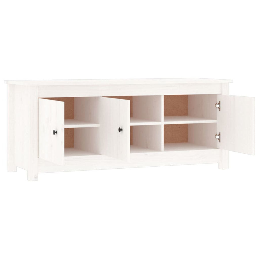Schoenenkast 110X38X45,5 Cm Massief Grenenhout Wit
