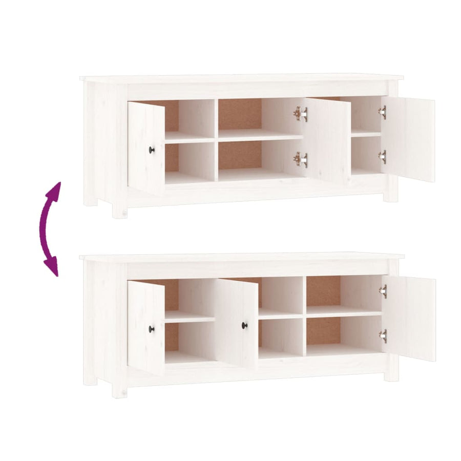 Schoenenkast 110X38X45,5 Cm Massief Grenenhout Wit