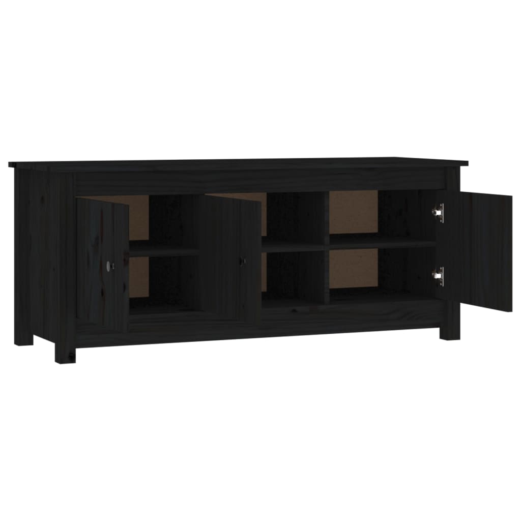 Schoenenkast 110x38x45,5 cm massief grenenhout zwart