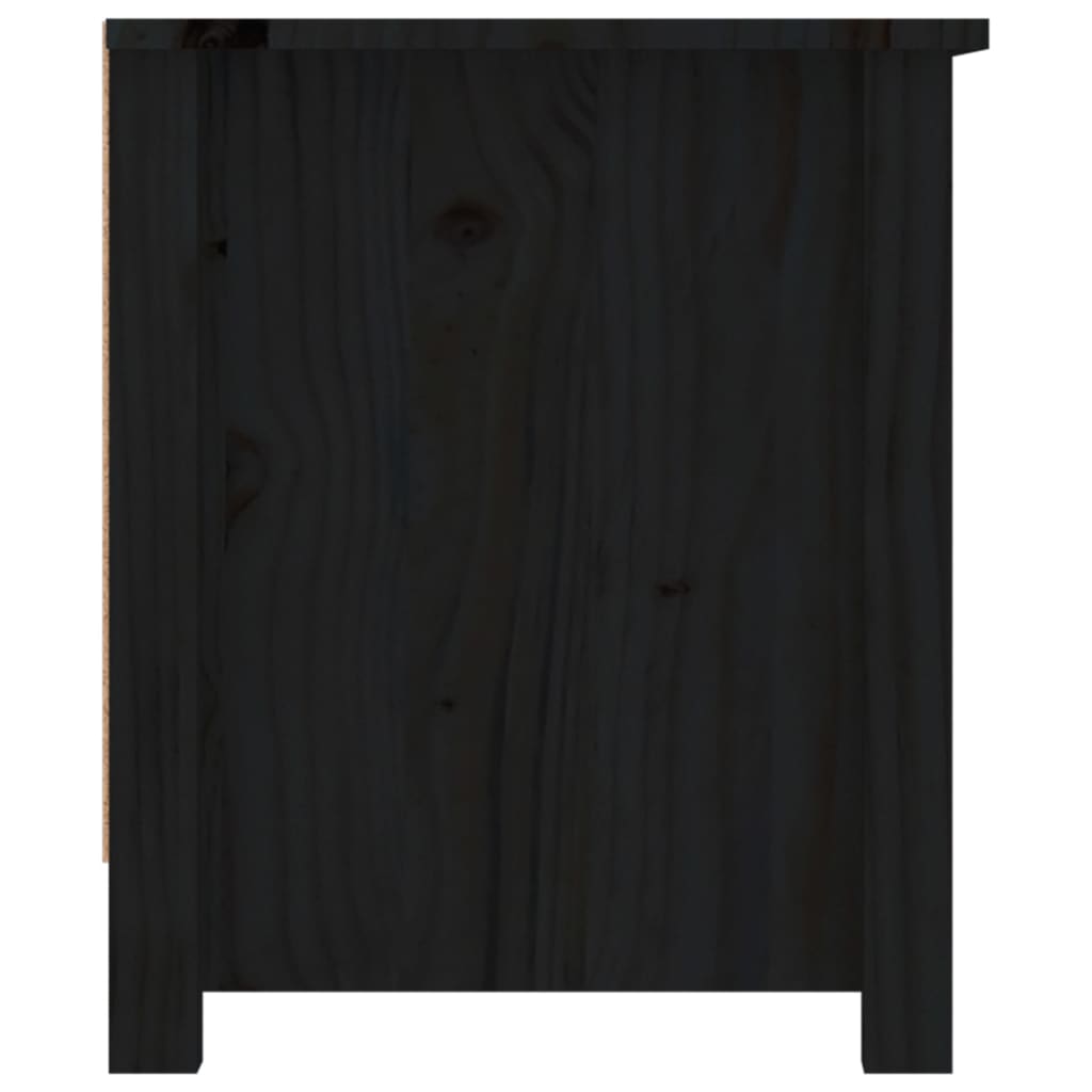 Schoenenkast 110x38x45,5 cm massief grenenhout zwart