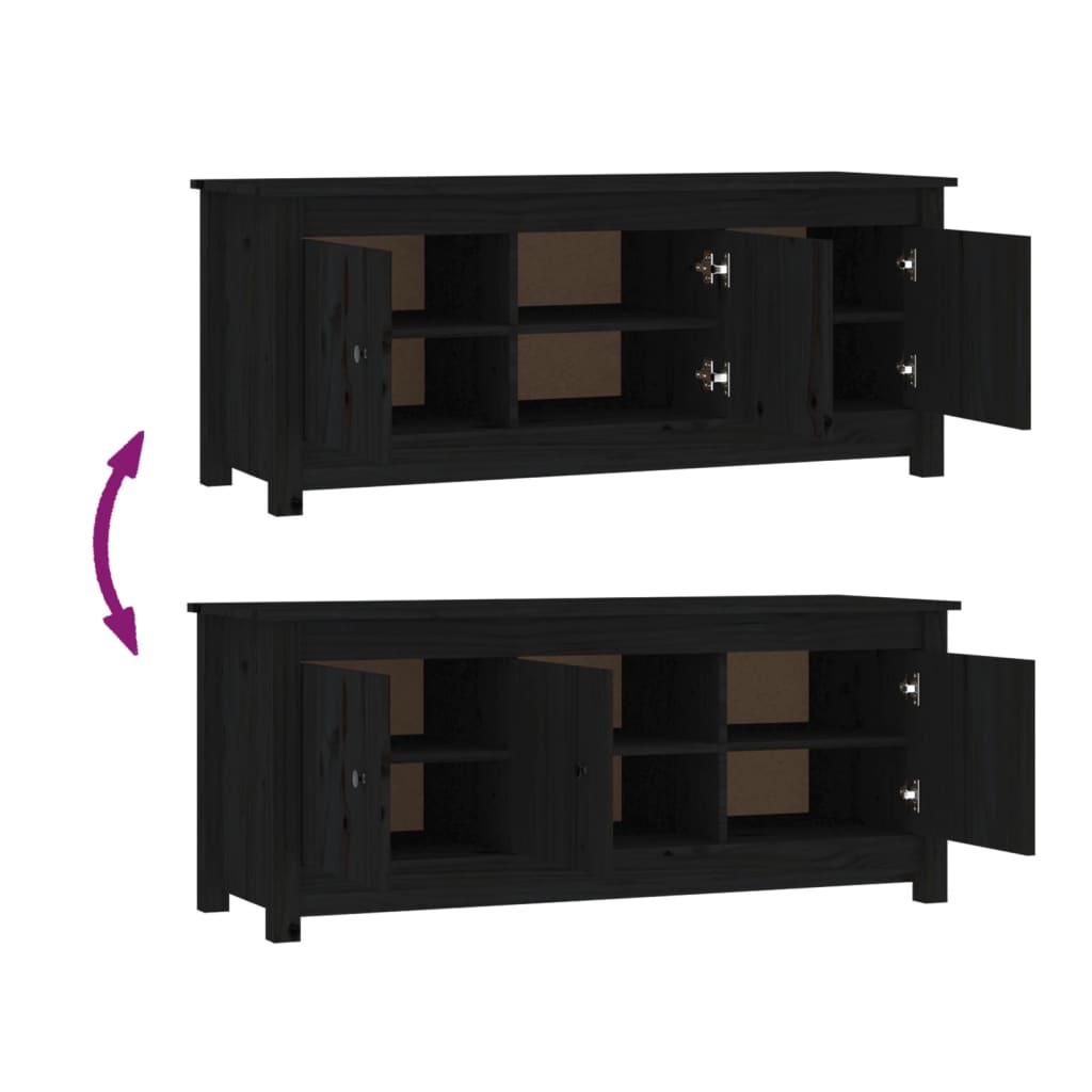 Schoenenkast 110x38x45,5 cm massief grenenhout zwart