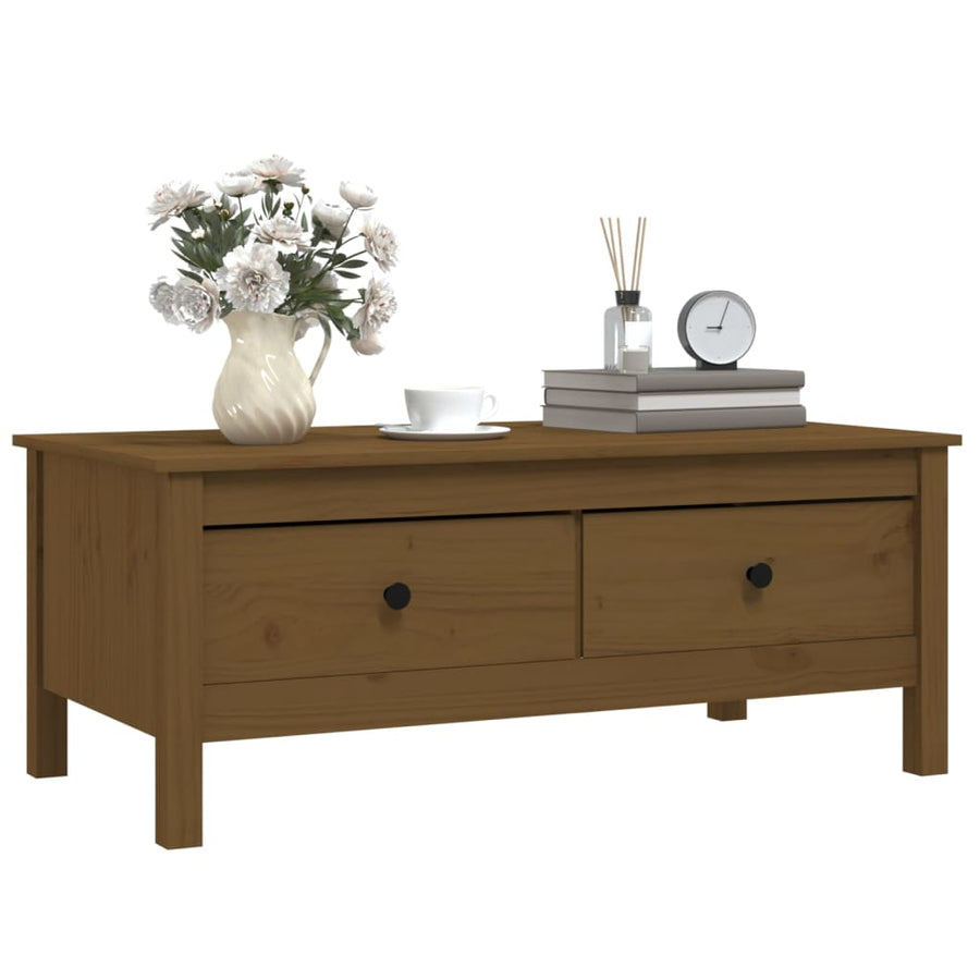 Salontafel 100X50X40 Cm Massief Grenenhout Honingbruin
