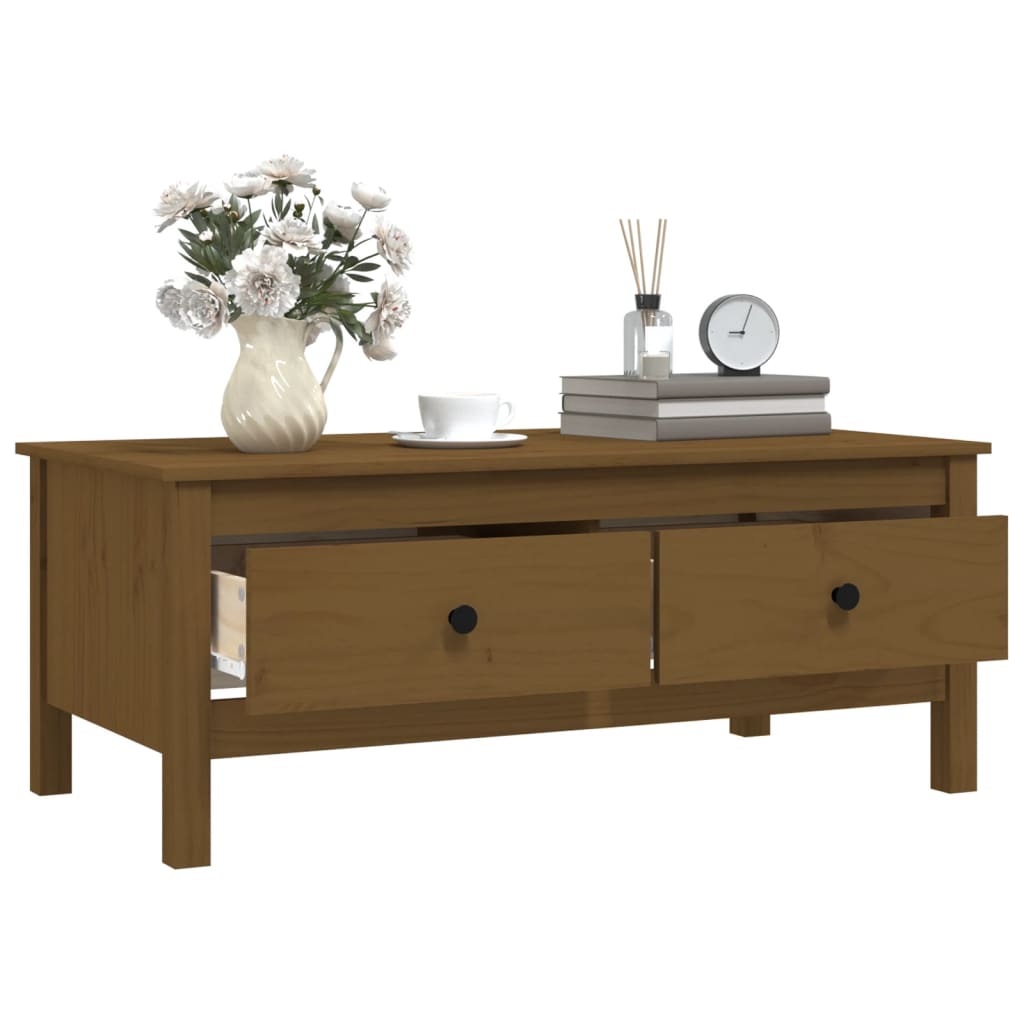 Salontafel 100X50X40 Cm Massief Grenenhout Honingbruin