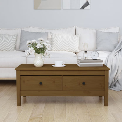 Salontafel 100X50X40 Cm Massief Grenenhout Honingbruin