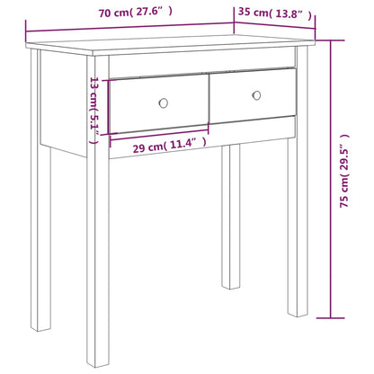 Wandtafel 70X35X75 Cm Massief Grenenhout