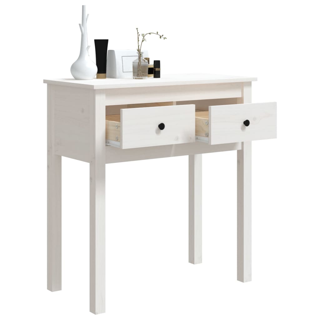 Wandtafel Massief Grenenhout 70 x 35 x 75 cm Wit