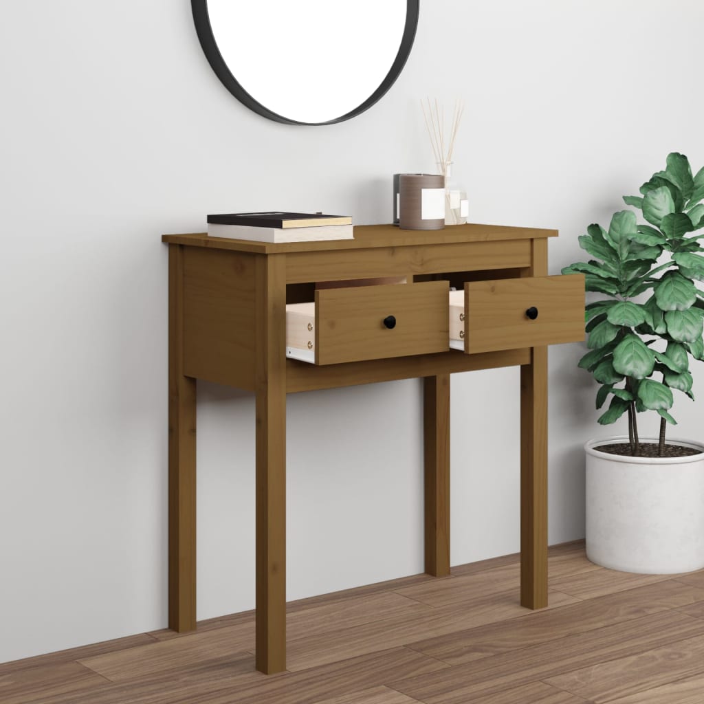 Wandtafel 70X35X75 Cm Massief Grenenhout Honingbruin