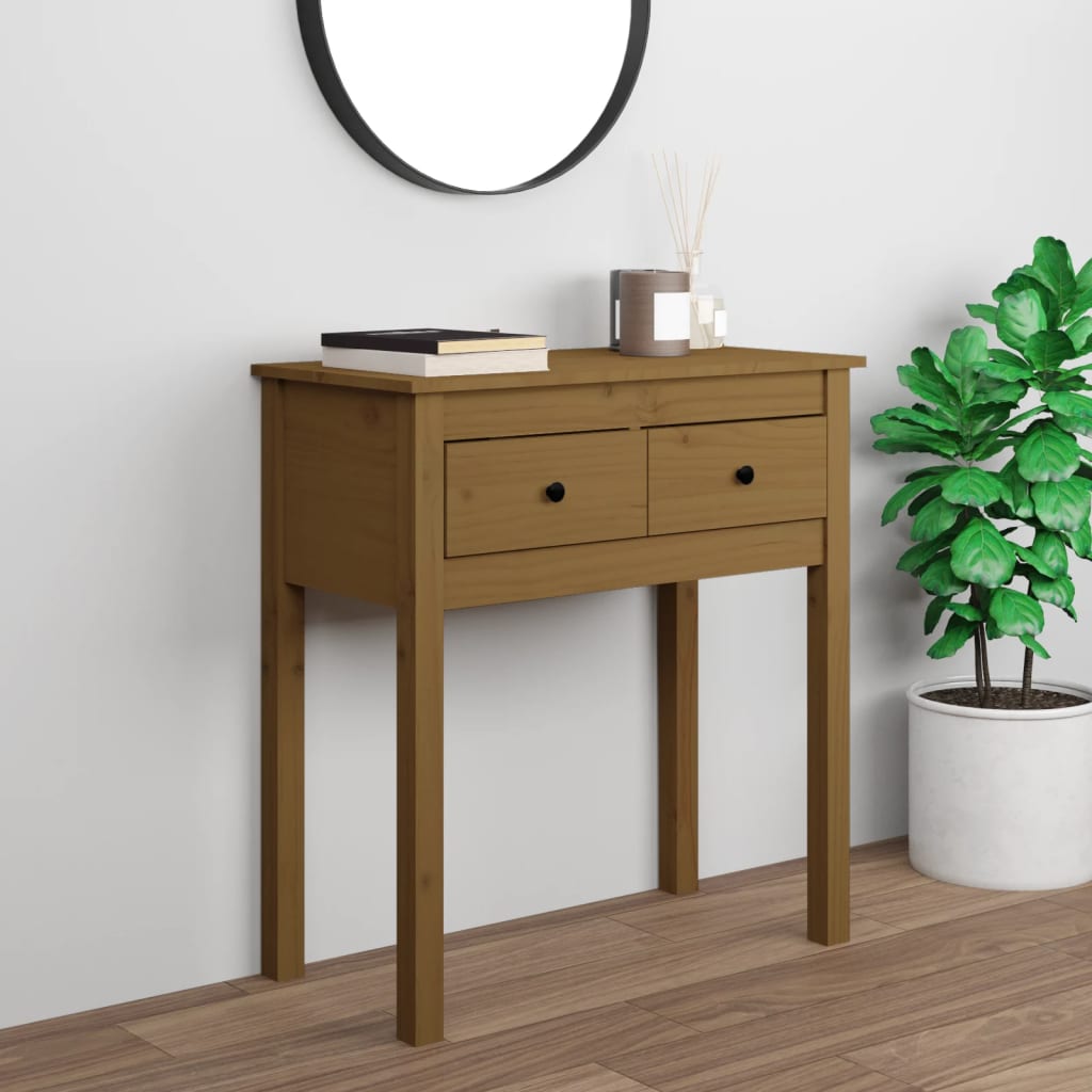 Wandtafel 70X35X75 Cm Massief Grenenhout Honingbruin