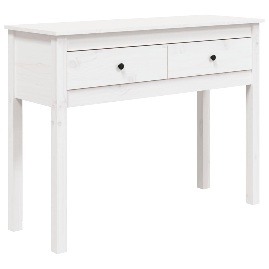 Wandtafel 100x35x75 cm massief grenenhout wit