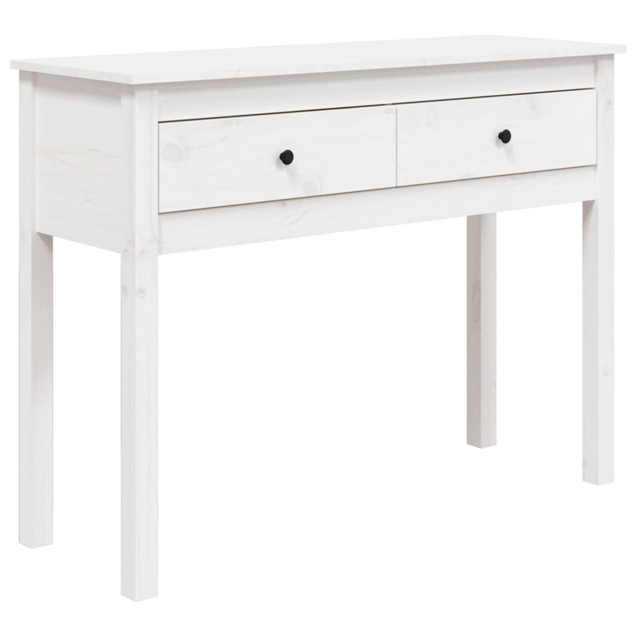 Wandtafel 100x35x75 cm massief grenenhout wit