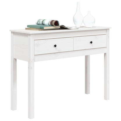 Wandtafel 100x35x75 cm massief grenenhout wit
