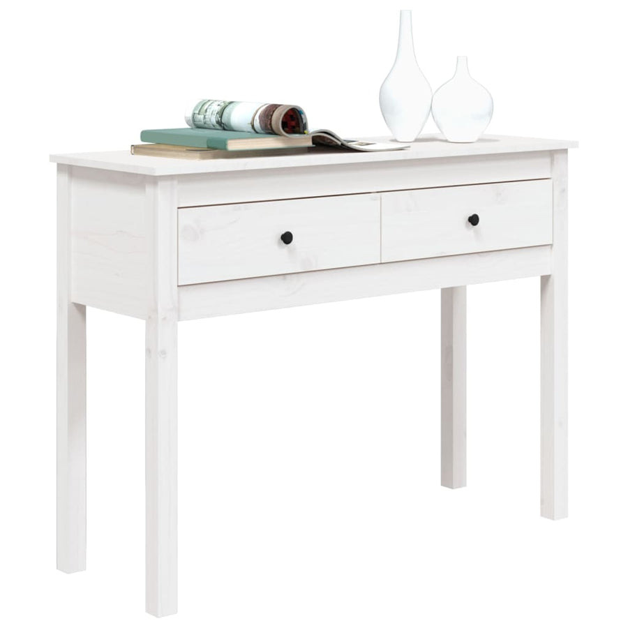 Wandtafel 100x35x75 cm massief grenenhout wit